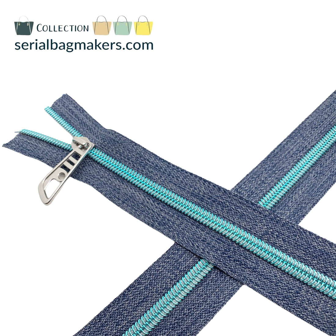 Serial Bagmakers Zipper Tape -Blue Denim