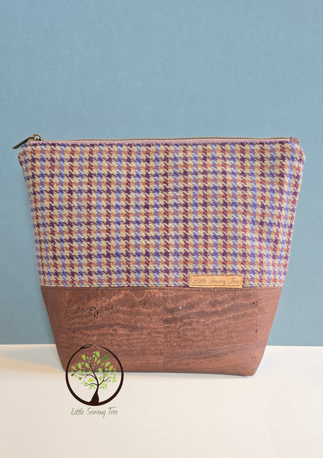 Dark brown cork with Donegal tweed