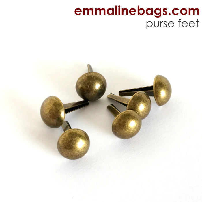 Domed Purse Feet: 1/2&quot; (12 mm) (6 Pack)