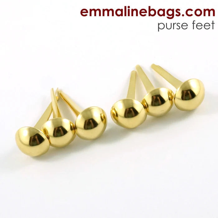 Domed Purse Feet: 1/2&quot; (12 mm) (6 Pack)