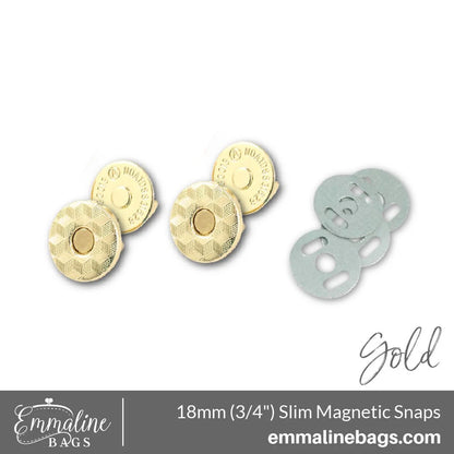 Magnetic Snap Closures: 3/4&quot; (18 mm) Slim (2 Pack)