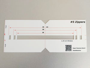 #5 Zipper Placement Stencil - Metric