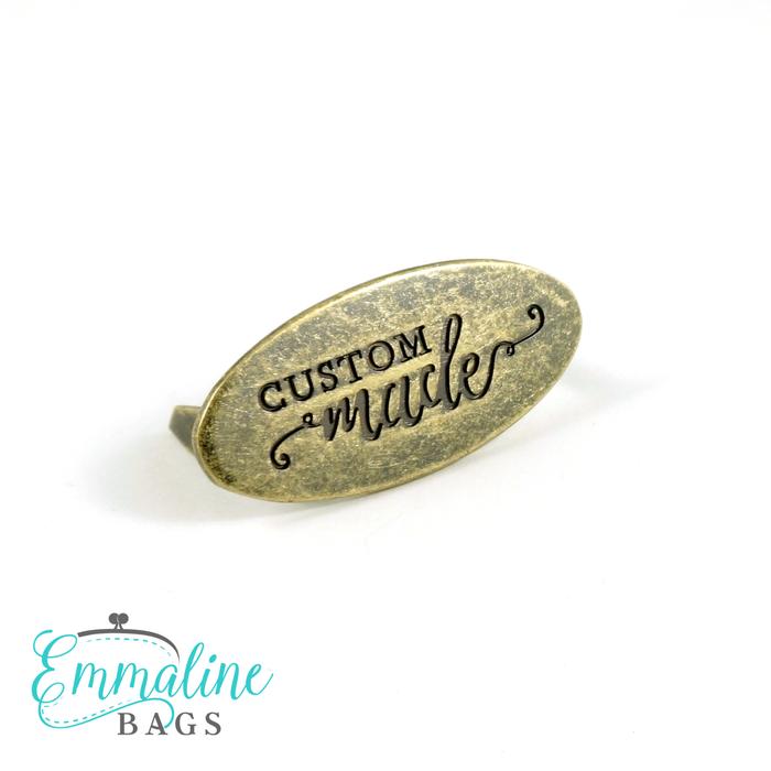 Metal Oval Bag Label - Custom Made