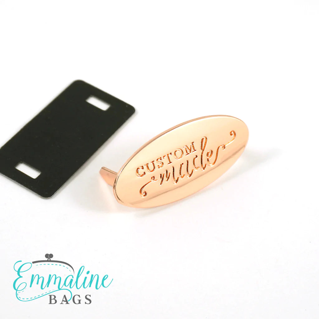 Metal Oval Bag Label - Custom Made