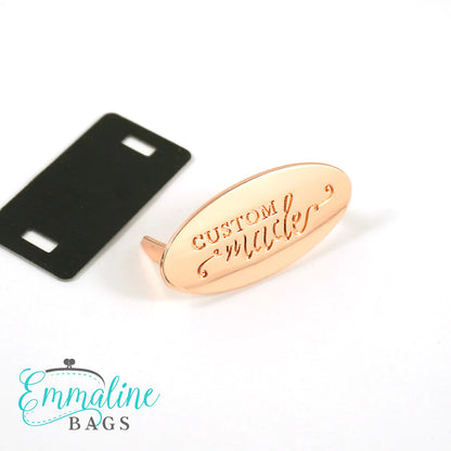 Metal Oval Bag Label - Custom Made