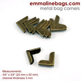 Metal Corners For Purses 3/4" X 3/4" (10 pack)