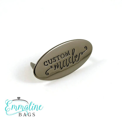 Metal Oval Bag Label - Custom Made