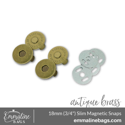 Magnetic Snap Closures: 3/4&quot; (18 mm) Slim (2 Pack)