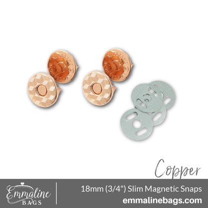 Magnetic Snap Closures: 3/4&quot; (18 mm) Slim (2 Pack)