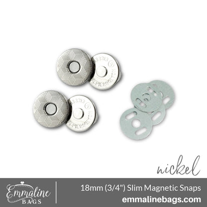 Magnetic Snap Closures: 3/4&quot; (18 mm) Slim (2 Pack)