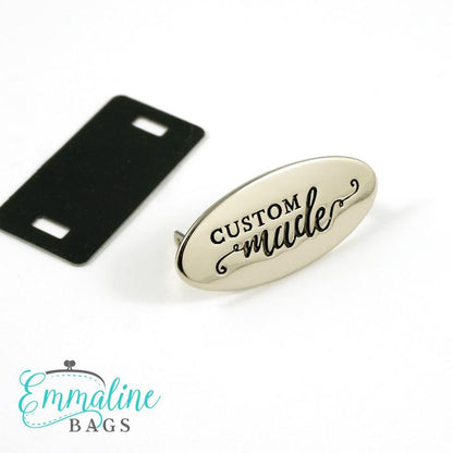 Metal Oval Bag Label - Custom Made