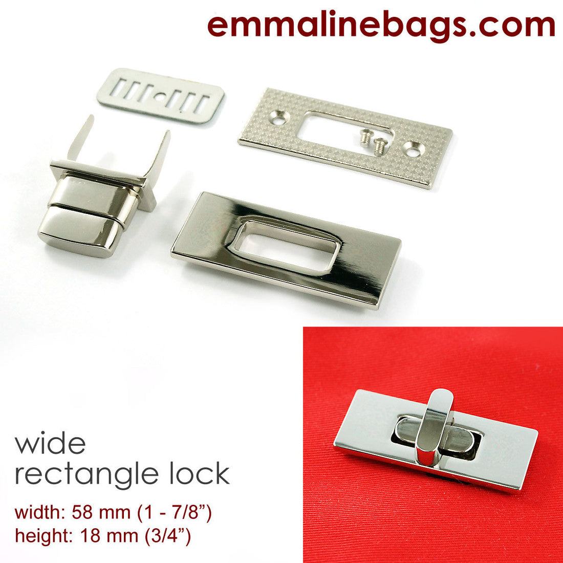 Wide Rectangular Bag Lock