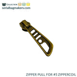 Serial Bagmakers #5 Zipper pulls  - Rolled Brass