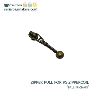 Serial Bagmakers #3 Zipper pulls  - Rolled Brass