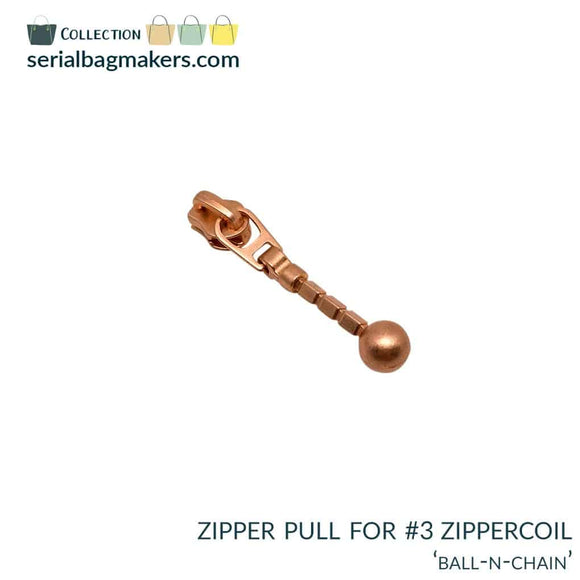 Serial Bagmakers #3 Zipper pulls  - Rose Gold